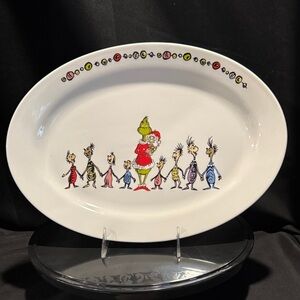Dr. Seuss The Grinch Whoville Oval Serving Platter Christmas  Holiday NEW!